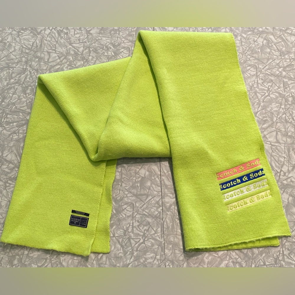 Scotch & Soda Vibrant Green Knit Scarf